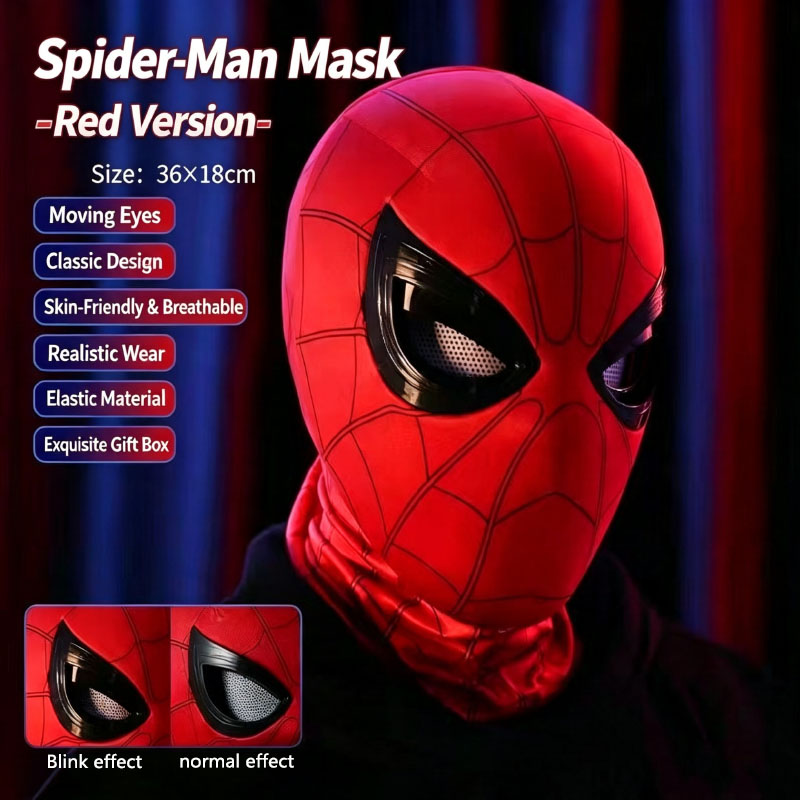 Anime Cosplay Eyes - Spider-Man hoofddeksel met beweegbare ogen, cool