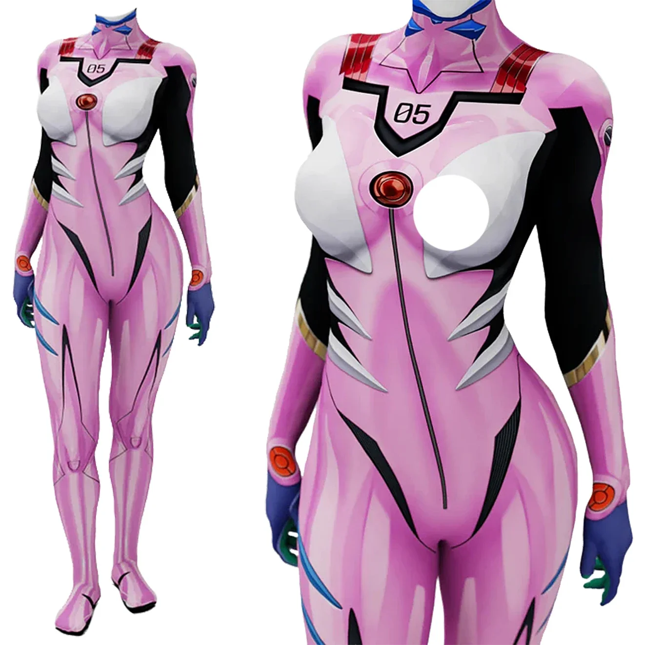 Anime Cosplay Girl - Anime EVA 05 Makinami Cosplay Kostuum