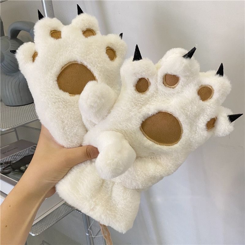 Anime Cosplay Thick - Dikke fluwelen kattenklauwhandschoenen Warme winter voor