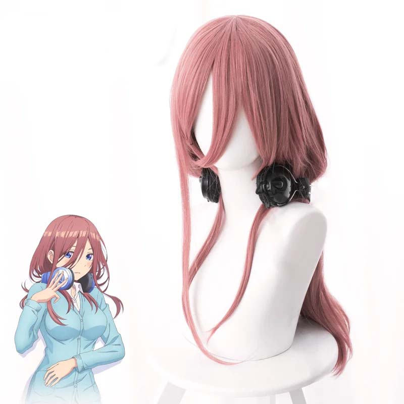 Quintuplets Anime Cosplay - Donkerroze 50cm hittebestendige cosplay anime pruiken