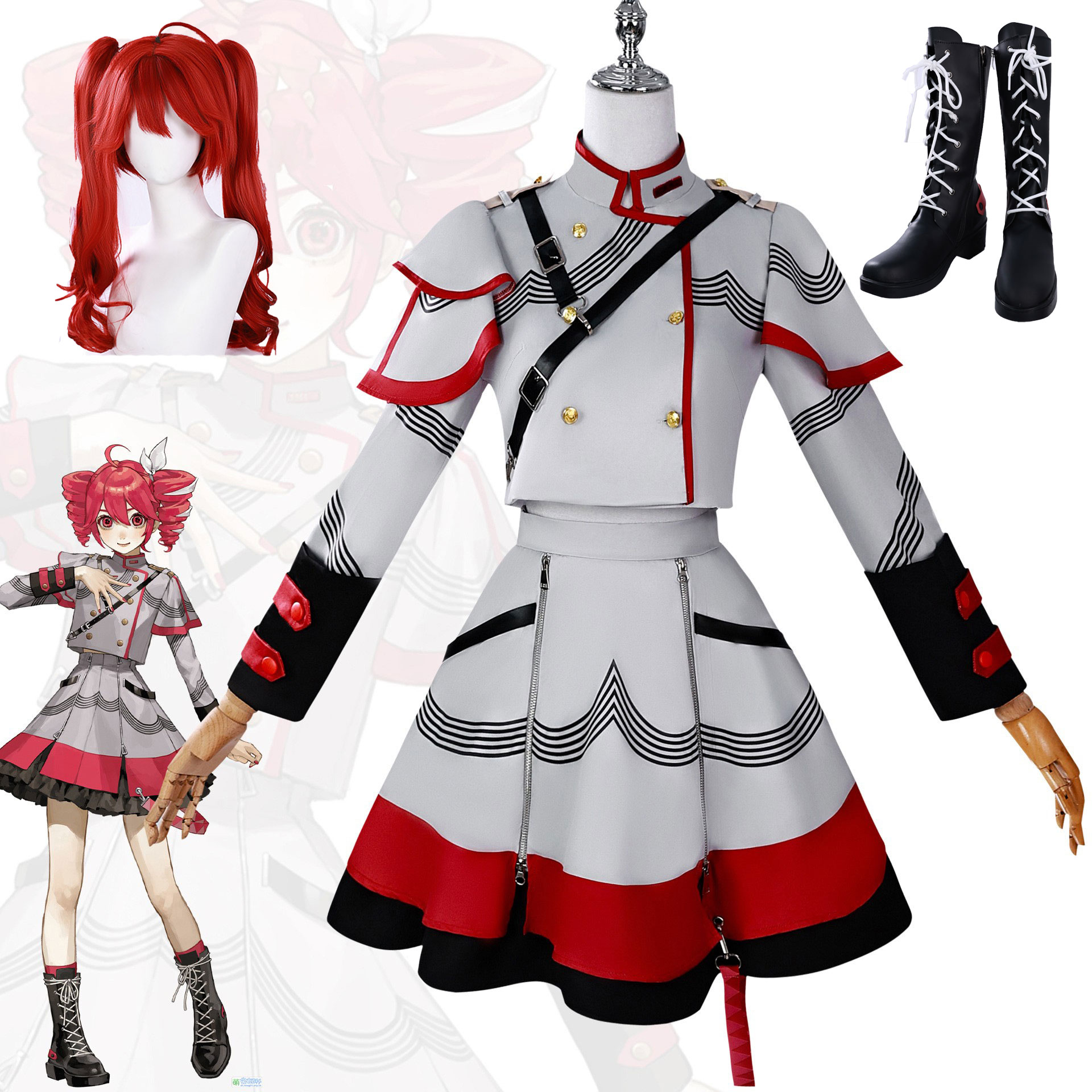 Kasane Teto cosplay kostuum vo - Anime Cosplay Makeup recensie en prijs